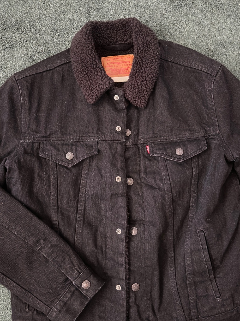 Levi's Black Denim Kids Jacket with Mickey Mouse Back Graphic - Picture 3 of 6